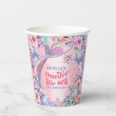Gobelets En Papier Oneder La Queue de Sirène Pailletée de Fleur de Me (Recto)