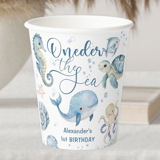 Gobelets En Papier ONEder The Sea Boy 1er Anniversaire Mignonne Océan