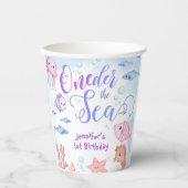 Gobelets En Papier ONEder The Sea Girls 1er anniversaire Mignonne Océ (Recto)
