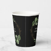 Gobelets En Papier Onyx Botanique Élégant Eucalyptus pour Mariage (Droite)