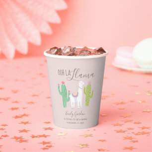 Gobelets En Papier Ooh la llama Baby shower mignon bébé fille rose