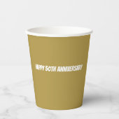 Gobelets En Papier Or de l'anniversaire (Recto)