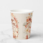 Gobelets En Papier Or de l'eucalyptus floral chic roux 90e anniversai (Droite)