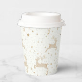 Gobelets En Papier Or Reindeer de Noël | Festive Fête (Droite)