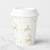 Gobelets En Papier Or Reindeer de Noël | Festive Fête (Recto)