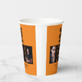 Gobelets En Papier Orange Black Class 2025 Graduation Photo (Droite)