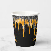 Gobelets En Papier Orange Black Parties scintillant Drivers Halloween (Gauche)