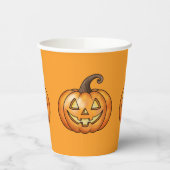 Gobelets En Papier Orange Cartoon Jack-o'-lantern Citrouille Hallowee (Gauche)