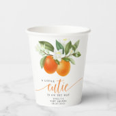 Gobelets En Papier Orange Citrus Little Cutie Sur Le Chemin Baby show (Verso)