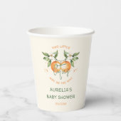 Gobelets En Papier Orange Citrus Two Little Cuties Twin Baby Shower (Verso)