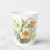 Gobelets En Papier Orange Daylily Bouquet Botanique Design (Verso)