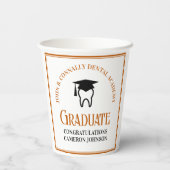 Gobelets En Papier Orange Dental School Custom Graduation Party (Verso)