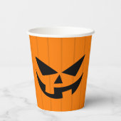 Gobelets En Papier Orange effrayant Jack O'Lantern fête d'Halloween (Verso)