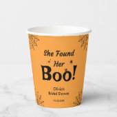 Gobelets En Papier Orange Elle a trouvé sa soirée de douche de mariée (Verso)