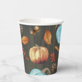 Gobelets En Papier Orange et Bleu Citrouille Russe Pays Automne (Gauche)