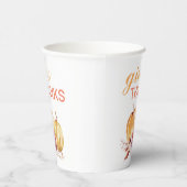 Gobelets En Papier Orange et Rouge à la mode Merci et Citrouille (Droite)