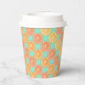 Gobelets En Papier Orange Fruité 10e Anniversaire Bleu Sarcelle (Verso)