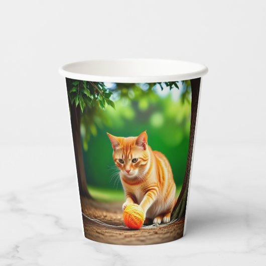 Gobelets En Papier Orange Kitty (Verso)