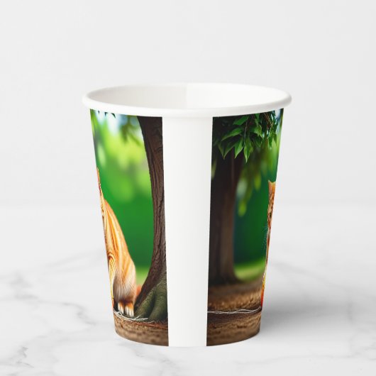 Gobelets En Papier Orange Kitty (Gauche)