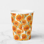 Gobelets En Papier Orange marigold flowers pattern (Droite)