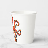 Gobelets En Papier Orange Octopus Cartoon Ocean Sea Creature (Gauche)