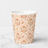 Gobelets En Papier Orange Peace Floral (Gauche)