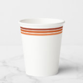 Gobelets En Papier Orange Retro Seventies Stripes | Monogramme Mariag (Verso)