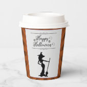 Gobelets En Papier Orange Starburst Witch Halloween (Verso)