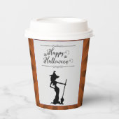 Gobelets En Papier Orange Starburst Witch Halloween (Recto)