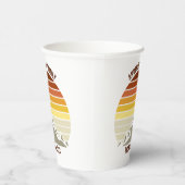 Gobelets En Papier Orange Sunset Mountain Retro Réunion de famille (Droite)