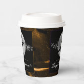 Gobelets En Papier Orange Witch Silhouette Halloween (Gauche)