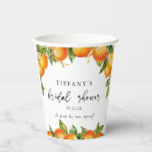 Gobelets En Papier Oranges d'été modernes  Shower de mariage Citrus (Recto)
