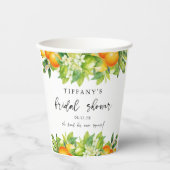 Gobelets En Papier Oranges estivales modernes Fête des mariées Citrus (Recto)