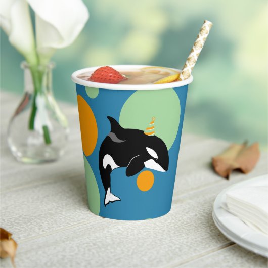 Gobelets En Papier Orca Killer Whale Anniversaire (Insitu)