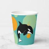 Gobelets En Papier Orca Killer Whale Anniversaire (Recto)