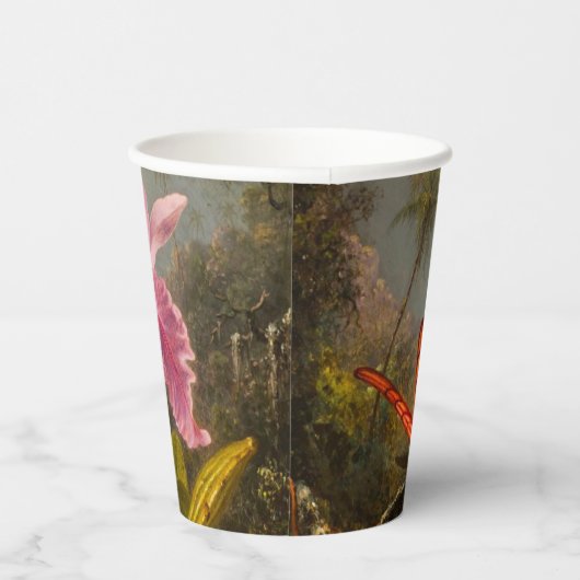 Gobelets En Papier Orchidée avec deux colibris Heade (Droite)