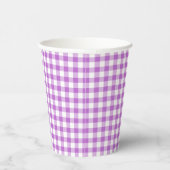 Gobelets En Papier Orchidée Gingham Classique Violet (Droite)