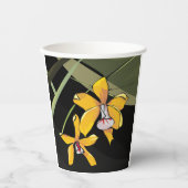 Gobelets En Papier Orchidée jaune Fleur tropicale Botanique (Recto)