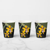 Gobelets En Papier Orchidée jaune Fleur tropicale Botanique