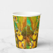 Gobelets En Papier Orchidées Jaunes Magique Or Étoiles Vert (Droite)