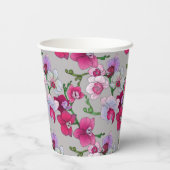 Gobelets En Papier Orchidées Roses En Fleur (Verso)
