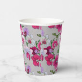 Gobelets En Papier Orchidées Roses En Fleur (Droite)