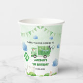 Gobelets En Papier Ordures Camion 1ère fête d'anniversaire (Recto)