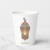 Gobelets En Papier Oriental Ramadan Lantern Illustration  (Verso)