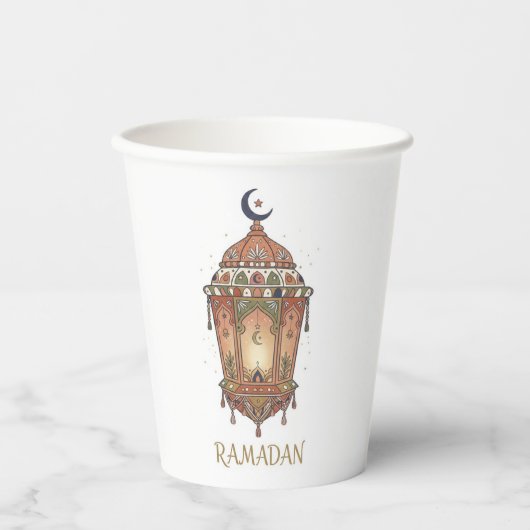 Gobelets En Papier Oriental Ramadan Lantern Illustration  (Recto)