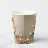 Gobelets En Papier Ornate Gold Flourish Paper Cups (Droite)