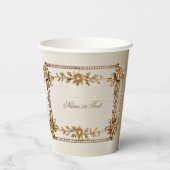 Gobelets En Papier Orné Or de la Partie Rectangle Fleurs Dimond brill (Verso)