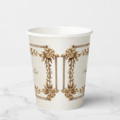 Gobelets En Papier Orné Or de la Partie Rectangle Fleurs Dimond brill (Gauche)