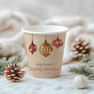 Gobelets En Papier Ornement de boule de Noël Rétro Bohème Cadeau de m