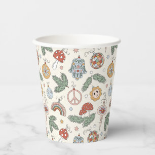 Gobelets En Papier Ornements de Noël anciens et panneaux de paix